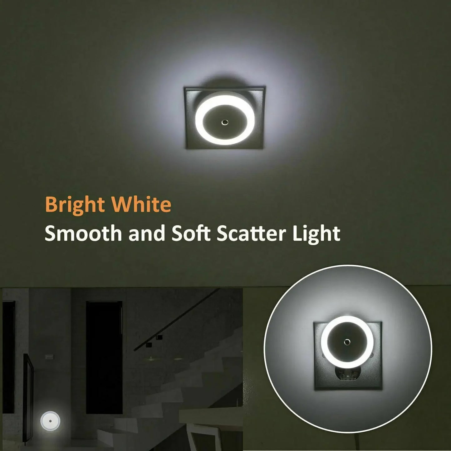 LED Mini Cute Night Light Automatic Auto Sensor EU/US Plug-in Light For Bedroom Kid's Room Corridor Staircase Light 110v 220v Leedoar