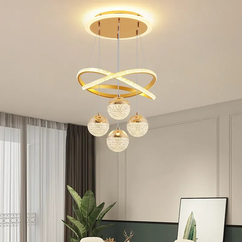 LED Lamp Dining Room Living Ring Dimmable Bedroom Kitchen Interior Linea Ceiling Round Modern Led Ring Chandelier Pendant Light Leedoar