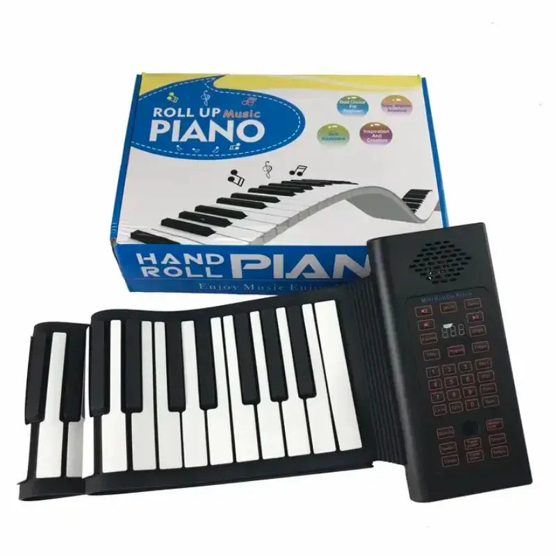 88 teclas piano eletrônico MIDI e carregamento USB portátil ABS silicone macio teclado flexível piano digital roll up com chifre e pedal 