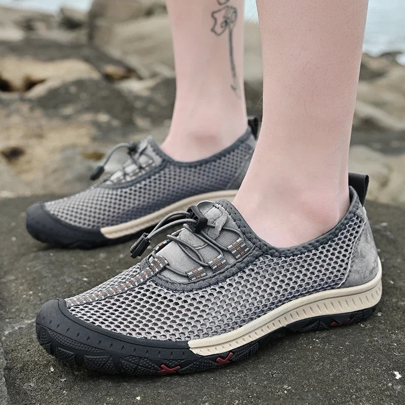 Shoes for Men Casual Breathable Mesh Shoes 2023 New Soft Men Sneakers Large Size Men Loafers Comfortable Outdoor Walking Shoes Leedoar