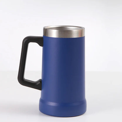 304 Stainless Steel Handle Cup 24oz Portable Large Capacity Beer Cup with High Aesthetic Value Sealed and Leak Proof Vacuum Cup Leedoar