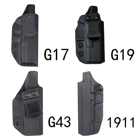 Colt 1911 Glock 17 19 43 Coldre tático com faixa interna para transporte oculto, clipe de cinto personalizado, bolsa para carregador de pilha dupla simples 