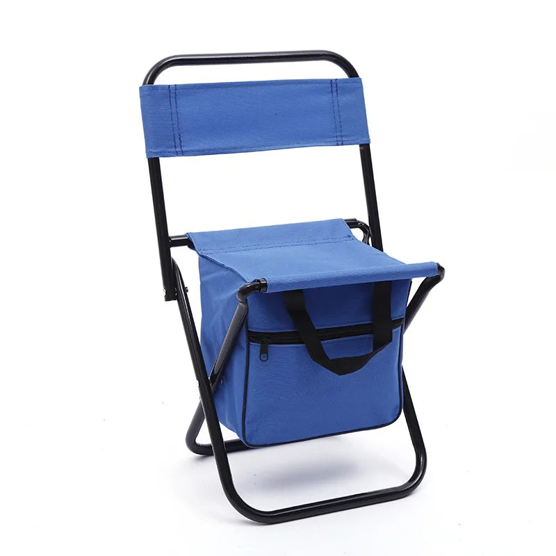 200kg Outdoor Folding Chair Large Weight Bearing Leisure Camp Ice Pack Chair with Storage Bag Backrest Insulation Fishing Chair Leedoar