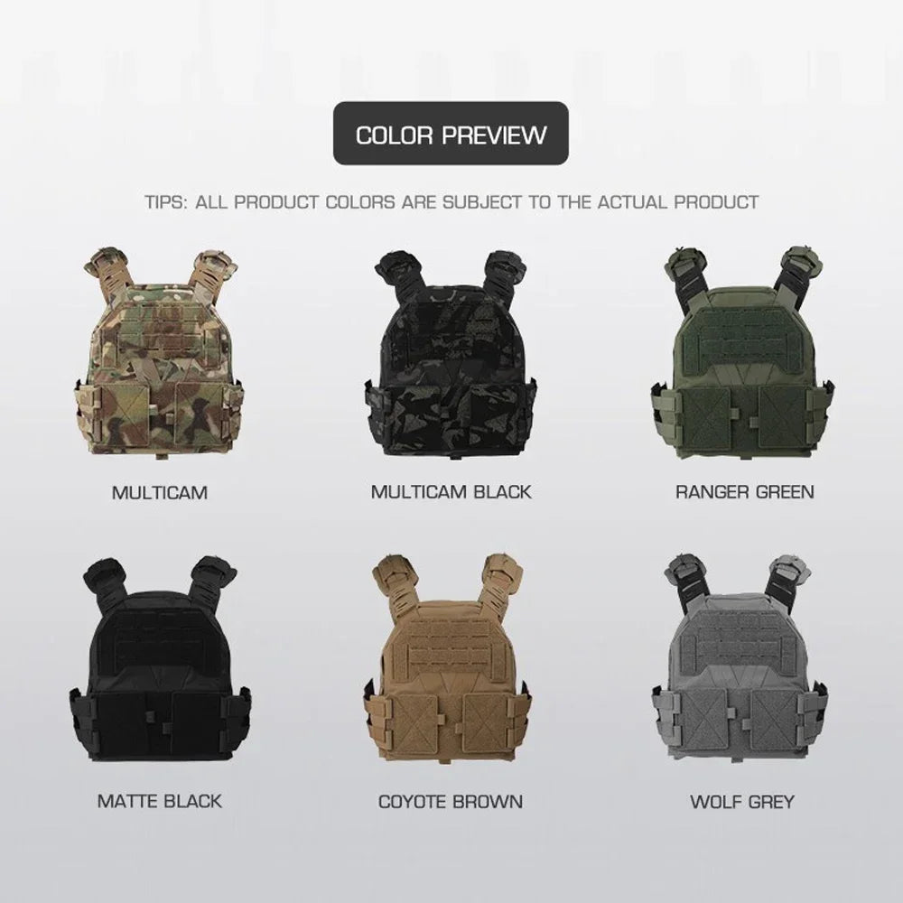 KZ Tactical Vest Plate Carrier Hunting Vest Comfort Lightweight Utility MOLLE Quick Release Agilit Army Airsoft Military Gear Leedoar