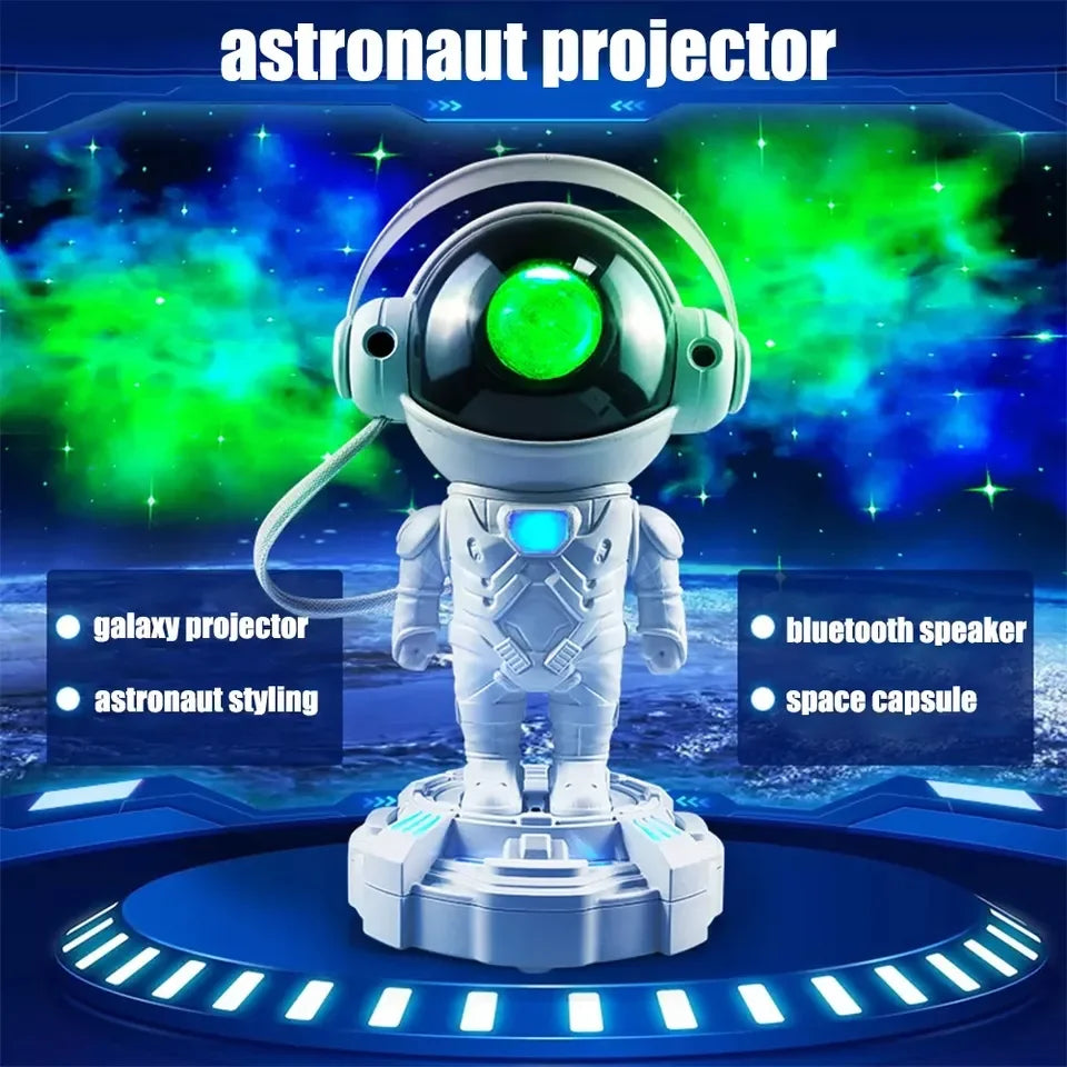 LED Astronaut Projector Lamp Star Galaxy Bedroom Atmosphere Light Blue Tooth Speaker With Remote Control For Decoration Gift Leedoar