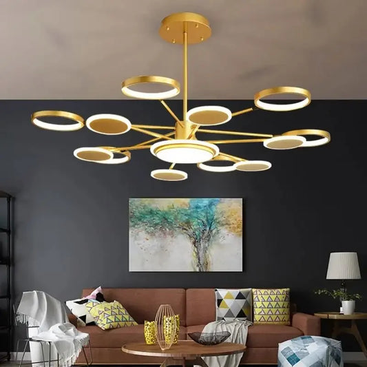 Lustre nórdico pós-moderno de luxo para sala de estar, decoração criativa de luz molecular, iluminação LED para sala de estar e quarto 