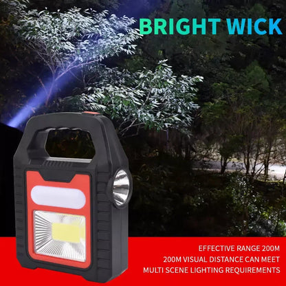 Solar Power Emergency Handheld LED Lamp USB Rechargeable strong Light Searchlight Outdoor Camping Lamp Flashlight Leedoar