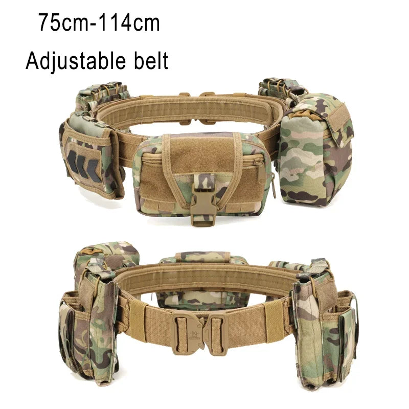 6 in 1 Tactical Waist Bag Tactical Belt with Pouches Hunting Equipment Military Wallet Waterproof Outdoor Tactical Bagpack Leedoar