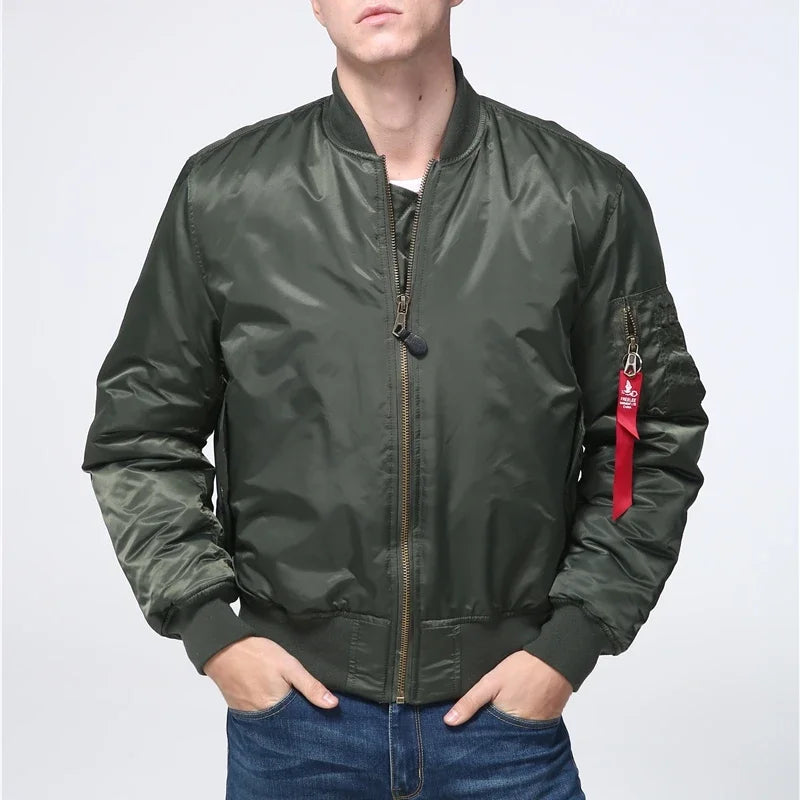 Military tactical Male Army MA-1 Flight Bomber Jacket Baseball Varsity College Pilot Air Force Waterproof Winter Coat For Men Leedoar