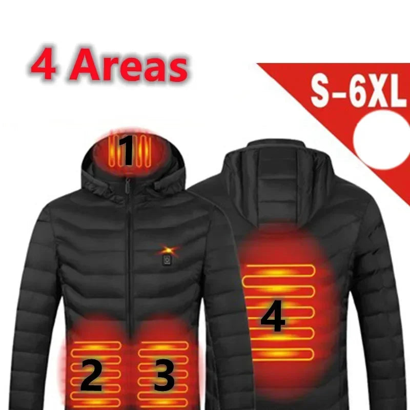 21 Areas Heated Jacket Women's Warm Vest USB Men's Heating Jacket Heated Vests Coat Hunting Hiking Camping Autumn Winter Male Leedoar