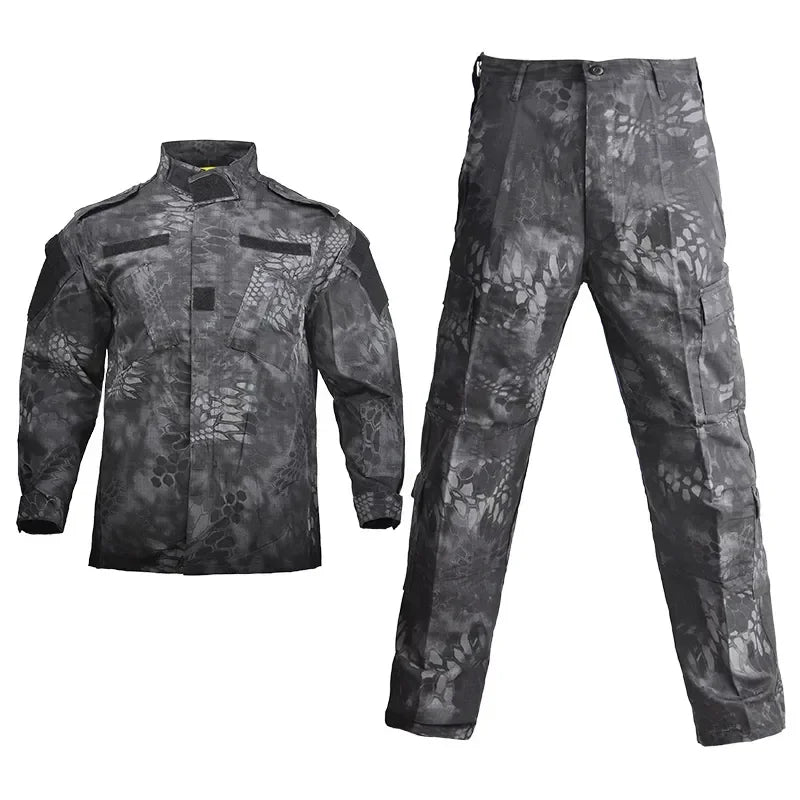 Military Soldier Clothing Airsoft Camouflage Tactical Suit Camping Men's Army Special Forces Combat Jacket Pants Leedoar