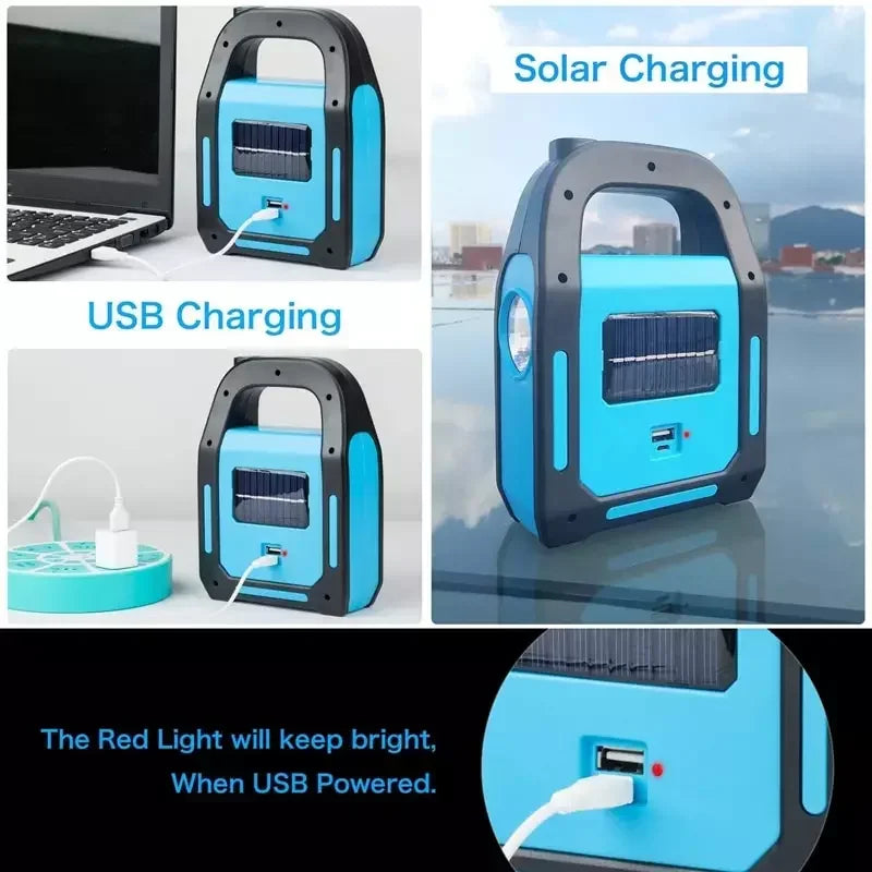 Solar Charger Emergency Light Flashlight Portable LED Rechargeable Multi-Function Highlight Waterproof Camping Light Leedoar