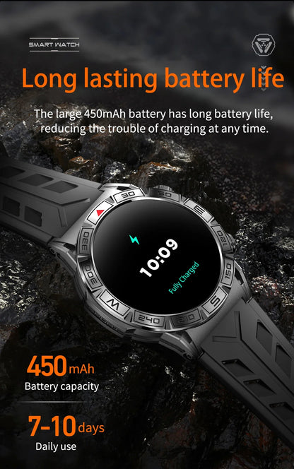 KC80 Sports Smart Watch Men Bluetooth Call SMS Notification Monitoring GPS Track+Altitude+Barometric Pressure+Compass+Flashlight Leedoar