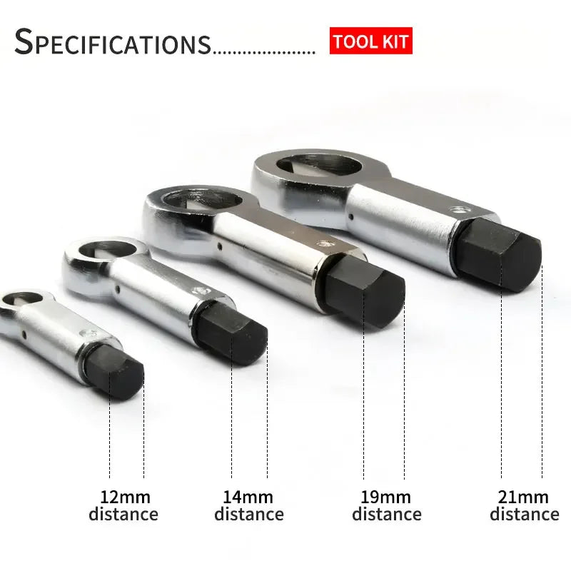 4 peças cortador de porca enferrujada 9-27 mm divisor de porca enferrujada parafuso danificado separador extrator removedor ferramentas de corte ferramentas de quebra de parafuso 