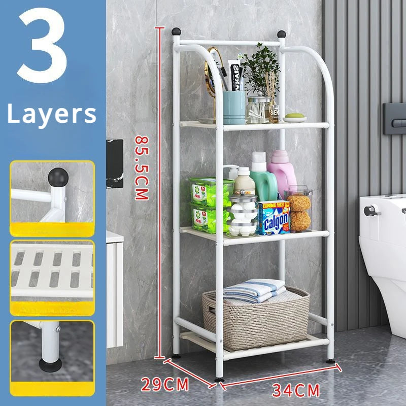 4 Tier Bathroom Storage Open Shelf Unit,Storage Shelf Rack,Free-Standing Metal Corner Rack Shelving for Bathroom,Kitchen, Livin Leedoar