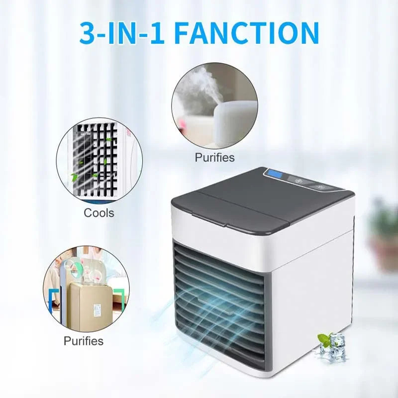 Ventilador de aire acondicionado Nuevo mini aire acondicionado USB Portátil y móvil Humidificador Ventilador eléctrico refrigerado por agua para escritorio doméstico 