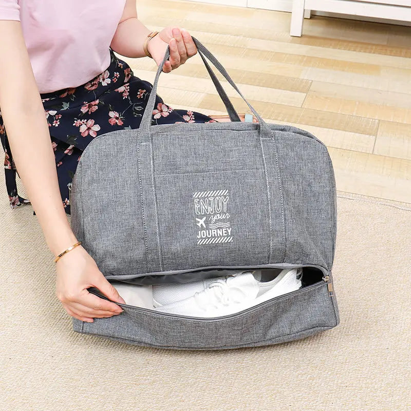 Moda Bolsa de Viagem Dobrável Unissex Oxford Viagem Fim de Semana Bolsas de Pernoite Grande Capacidade Bagagem de Mão Bolsa Duffel Acessórios Suprimentos