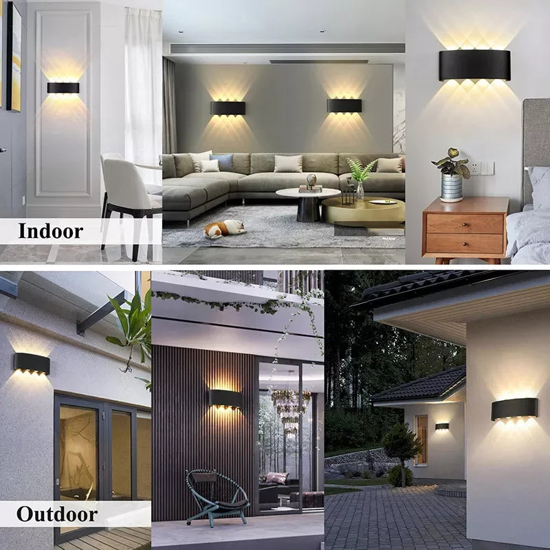 LED Aluminum Alloy Outdoor Waterproof Wall Lamp Garden Lamp Villa Hotel Corridor Balcony Indoor And Outdoor Up And Down Lighting Leedoar