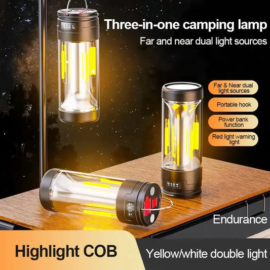 LED Rechargeable Camping Lights Outdoor Portable Emergency Bulb Lights USB Battery Bright Flashlight With Hook Leedoar