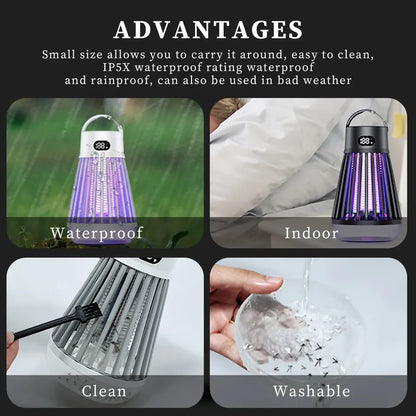 Usb Chargeable Silent Mosquito Killler Ultraviolet Light Mosquito Trap Mosquito Killing Lamp for Insect Repellent Camping Garden Leedoar