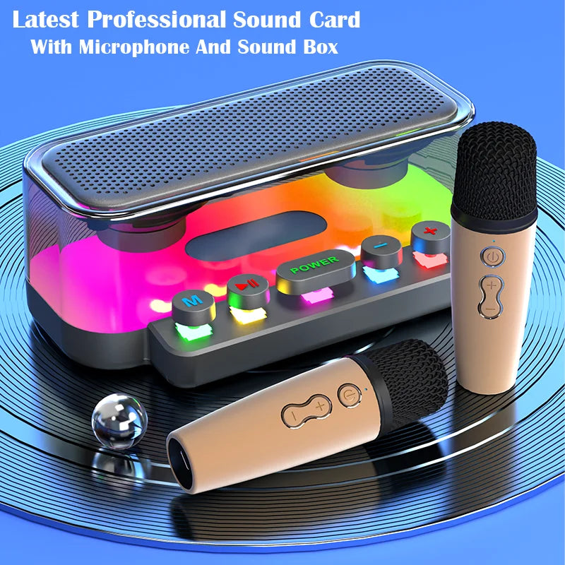 B6 Latest Professional Portable Bluetooth 3D surround Sound Card Sound box with Microphone Wireless singing soundsystem For Kara Leedoar