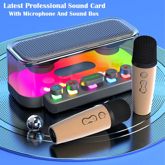 B6 Latest Professional Portable Bluetooth 3D surround Sound Card Sound box with Microphone Wireless singing soundsystem For Kara Leedoar