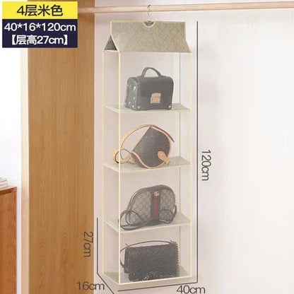 4Layers Home Wardrobe Three-dimensional Hanging Bag Collection Hanging Bag Finishing Cloth Dust-proof Storage Rack Dormitory Art Leedoar