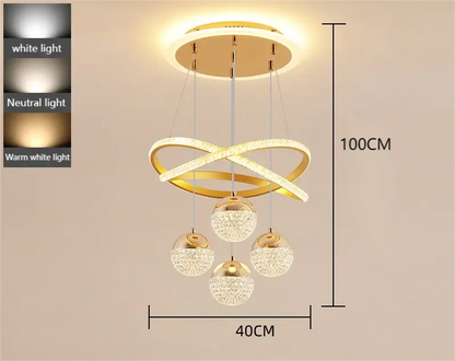 LED Lamp Dining Room Living Ring Dimmable Bedroom Kitchen Interior Linea Ceiling Round Modern Led Ring Chandelier Pendant Light Leedoar