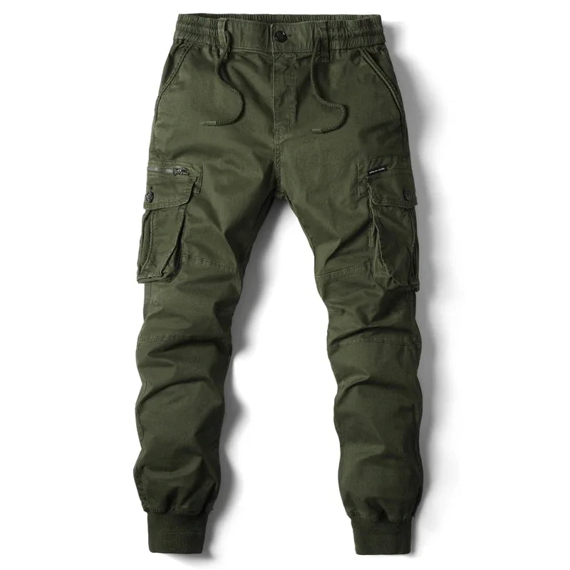 Cargo Pants Men Jogging Casual Pants Cotton Full Length Military Mens Streetwear Mens Work Tactical Tracksuit Trousers Plus Size Leedoar