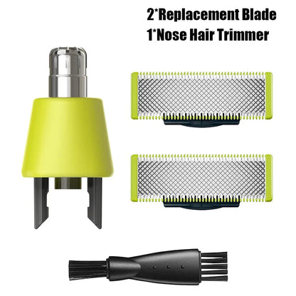 Shaver Replacement Blades ＆ Nose Hair Trimmer Replacement Heads for Philips OneBlade One Blade Pro Hybrid Electric Shaver