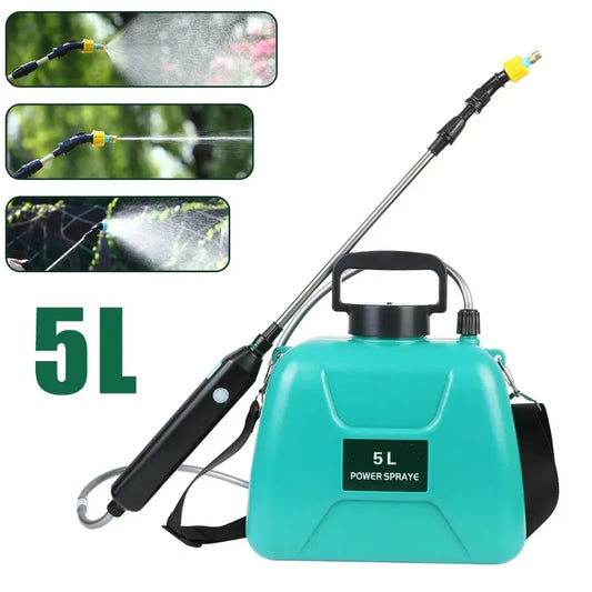 Pulverizador eléctrico estilo hombro, regadera de 5 l con pistola rociadora, pulverizador automático para plantas de jardín, herramienta de riego recargable por USB 