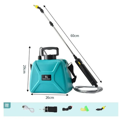 Shoulder Style Electric Sprayer 5L Watering Can With Spray Gun Automatic Garden Plant Mister USB Rechargeable Irrigation Tool Leedoar