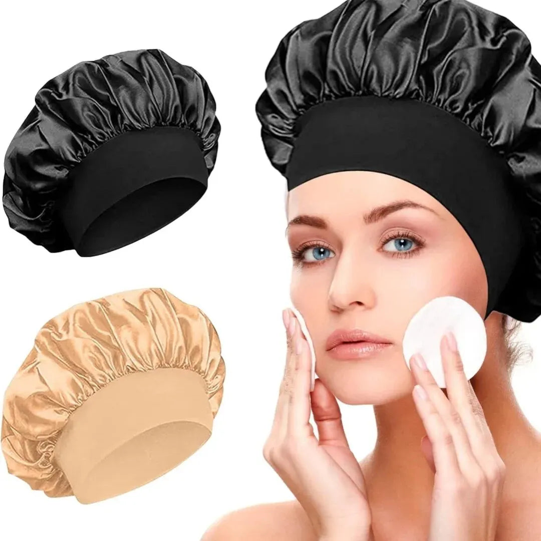 Gorro de ducha para peluquería, gorro para el cuidado del cabello, gorro de ducha mensual de alta elasticidad, gorro de dormir de satén para lactancia femenina 