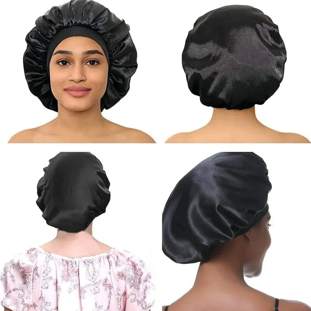 Gorro de ducha para peluquería, gorro para el cuidado del cabello, gorro de ducha mensual de alta elasticidad, gorro de dormir de satén para lactancia femenina 