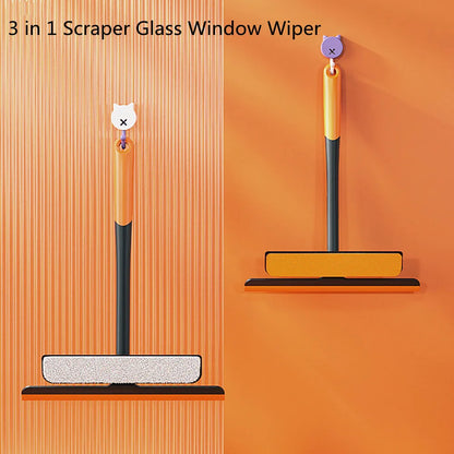 Shower Squeegee Glass Clean Scraper Washing Wiper Hanger Floor Window Cleaning Household Water Wall Hanging Mirror with Handle Leedoar