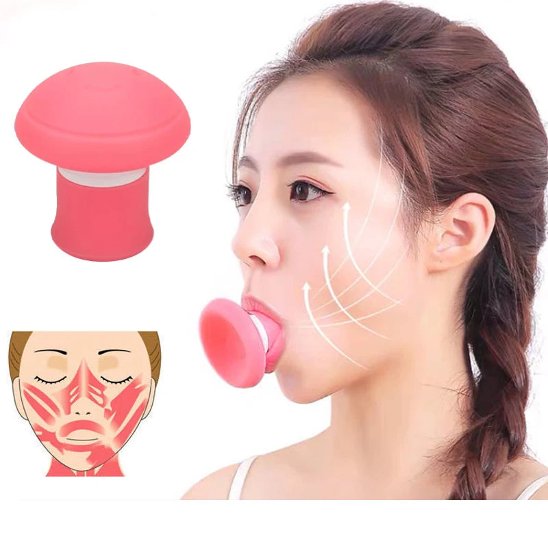 Silica Gel Mouth Jaw Exerciser Slimming Face Lift Tool Chin V Face Lifting Double Thin Wrinkle Removal Blow Breath Exerciser Leedoar