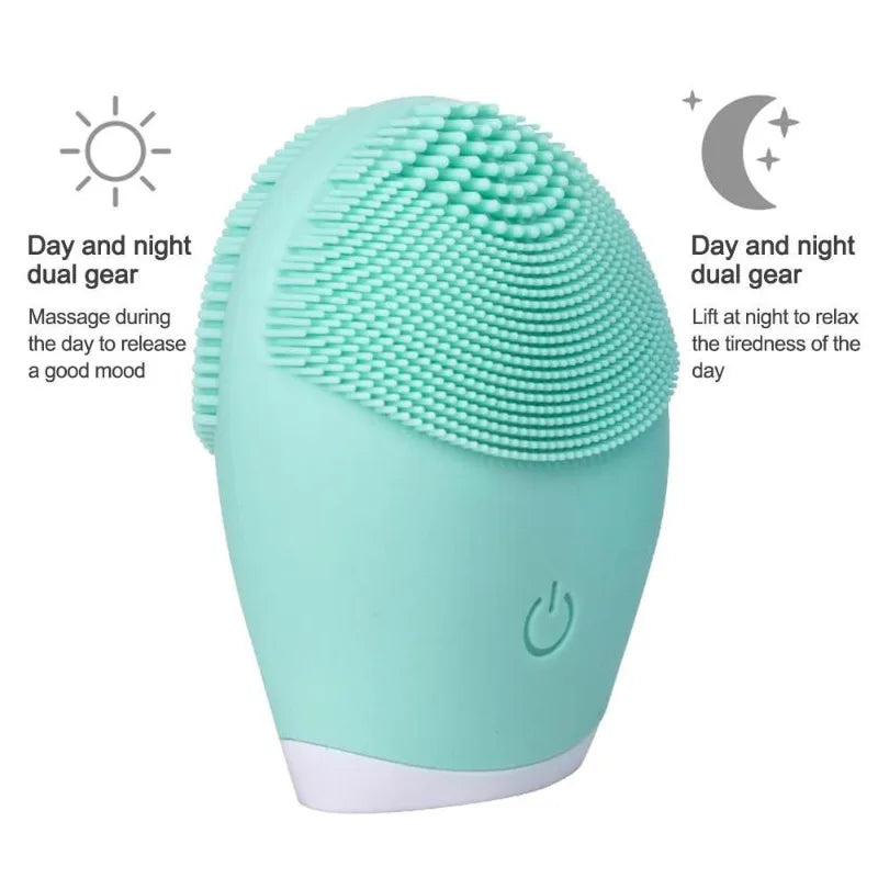 Silicone Cleansing Brush Electric Facial Cleansing Equipment Skin Cleanser Sonic Vibration Cleansing Tools Facial Massager Leedoar