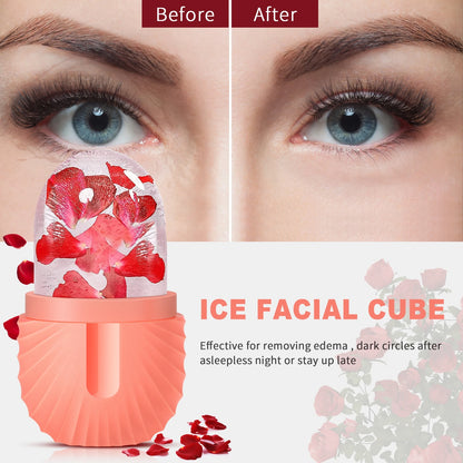 Silicone Ice Cube Trays Beauty Lifting Face Massager Contouring Eye Roller Facial Treatment Reduce Acne Skin Care Tool Leedoar