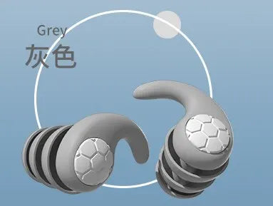 Silicone Noise Cancelling Earplugs Noise Filter Sleep Swimming Waterproof Three Layer Mute Earplugs Leedoar