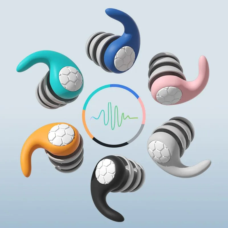 Silicone Noise Cancelling Earplugs Noise Filter Sleep Swimming Waterproof Three Layer Mute Earplugs Leedoar