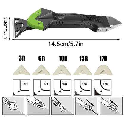 Silicone Scraper Sealant Smooth Remover Tool Set 7 In 1 Floor Caulk Finisher Grout Kit Glass Glue Angle Scraper Set Accessoriess Leedoar