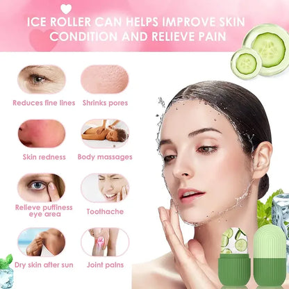 Silicone Skin Care Beauty Lifting Contouring Silicone Ice Cube Trays Ice Globe Ice Balls Face Massager Facial Roller Reduce Acne Leedoar