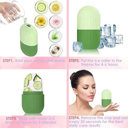 Silicone Skin Care Beauty Lifting Contouring Silicone Ice Cube Trays Ice Globe Ice Balls Face Massager Facial Roller Reduce Acne Leedoar