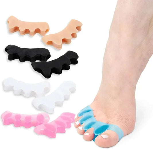 Separadores de dedos de silicone para correção de joanetes e restauração de dedos Afastadores de dedos Alisador de dedos para dedos sobrepostos Ferramenta para cuidados com os pés 