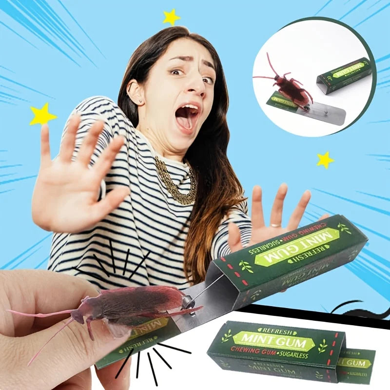 Simulation Cockroach Chewing Gum Creative Novelty Funny Toy Startled DIY Self-installation Simulation Chewing Gum Leedoar