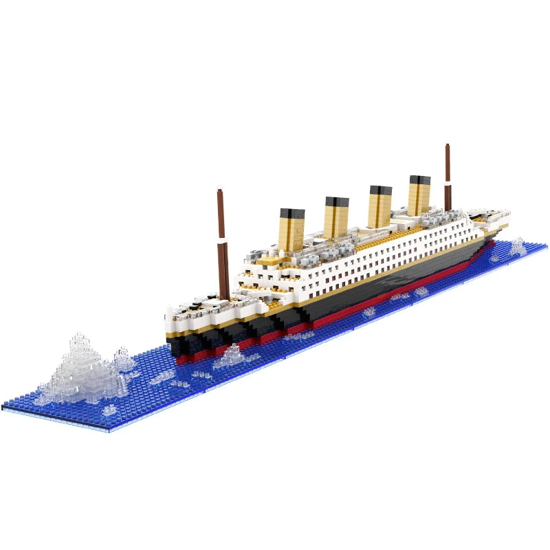 Small Particle Building Block Assembly Toy Titanic Giant Boy Girl Puzzle Cruise Ship Brick Model Kit Desltop Birthday Gift Child Leedoar