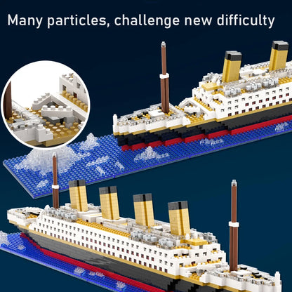 Small Particle Building Block Assembly Toy Titanic Giant Boy Girl Puzzle Cruise Ship Brick Model Kit Desltop Birthday Gift Child Leedoar