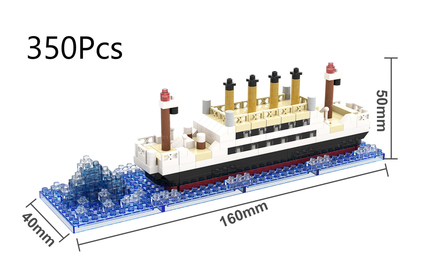 Small Particle Building Block Assembly Toy Titanic Giant Boy Girl Puzzle Cruise Ship Brick Model Kit Desltop Birthday Gift Child Leedoar