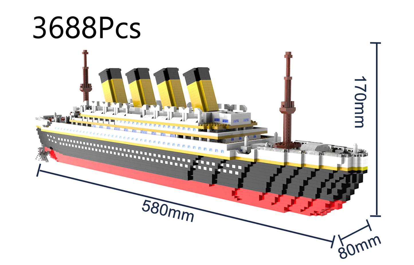 Small Particle Building Block Assembly Toy Titanic Giant Boy Girl Puzzle Cruise Ship Brick Model Kit Desltop Birthday Gift Child Leedoar