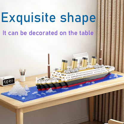 Small Particle Building Block Assembly Toy Titanic Giant Boy Girl Puzzle Cruise Ship Brick Model Kit Desltop Birthday Gift Child Leedoar